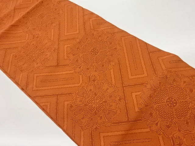 JAPANESE NAGOYA OBI / CHIKUZEN HAKATA / WOVEN FLOWER CREST